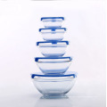 Haonai popular cheap clear 5pcs glass bowl set